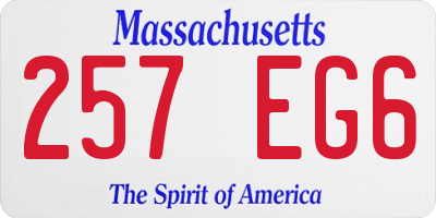 MA license plate 257EG6