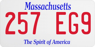 MA license plate 257EG9