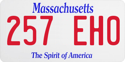 MA license plate 257EH0