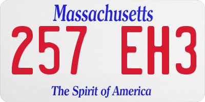 MA license plate 257EH3