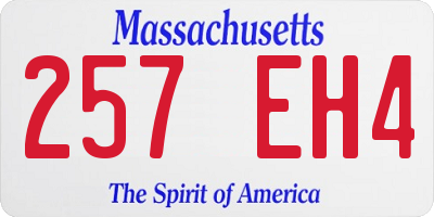 MA license plate 257EH4