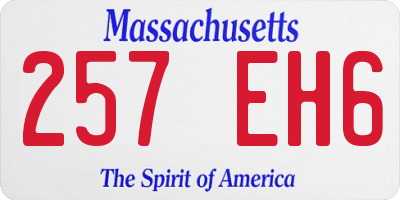 MA license plate 257EH6