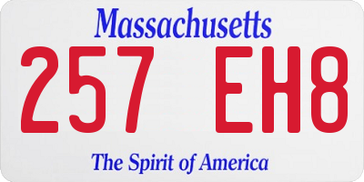 MA license plate 257EH8