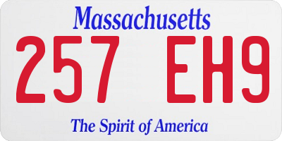 MA license plate 257EH9
