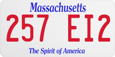 MA license plate 257EI2