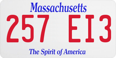 MA license plate 257EI3