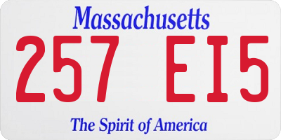 MA license plate 257EI5
