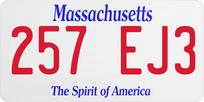 MA license plate 257EJ3