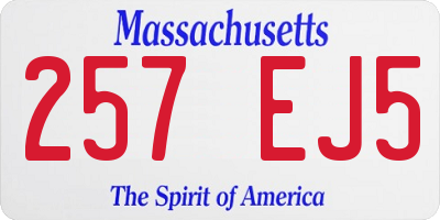MA license plate 257EJ5