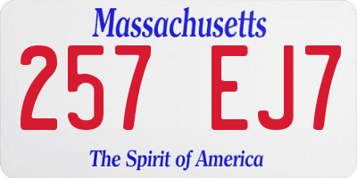MA license plate 257EJ7