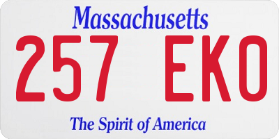 MA license plate 257EK0