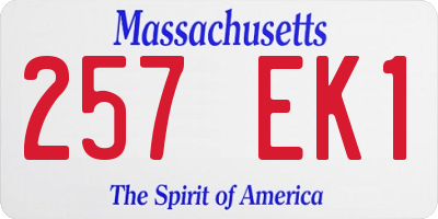 MA license plate 257EK1