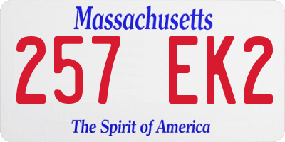 MA license plate 257EK2