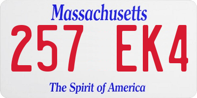 MA license plate 257EK4