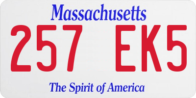 MA license plate 257EK5