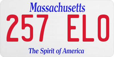 MA license plate 257EL0