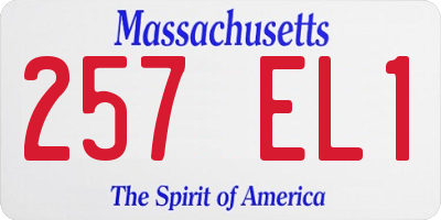 MA license plate 257EL1