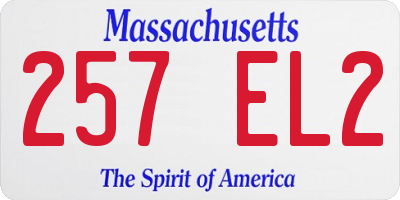 MA license plate 257EL2