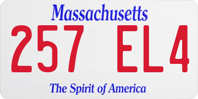 MA license plate 257EL4
