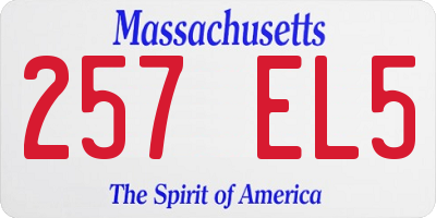 MA license plate 257EL5