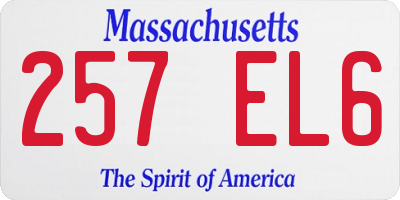 MA license plate 257EL6