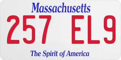 MA license plate 257EL9