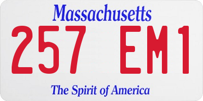 MA license plate 257EM1