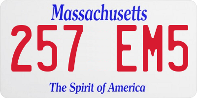 MA license plate 257EM5