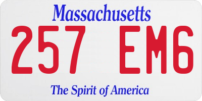 MA license plate 257EM6