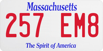 MA license plate 257EM8
