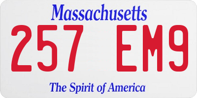 MA license plate 257EM9