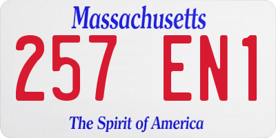 MA license plate 257EN1
