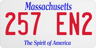 MA license plate 257EN2