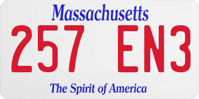 MA license plate 257EN3