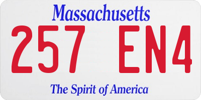MA license plate 257EN4