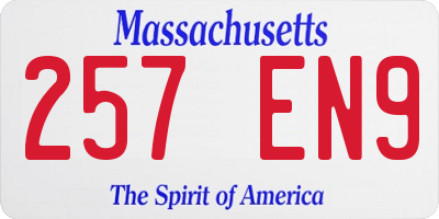 MA license plate 257EN9