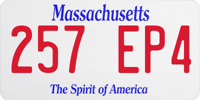 MA license plate 257EP4