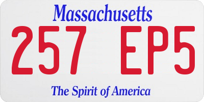 MA license plate 257EP5