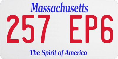MA license plate 257EP6