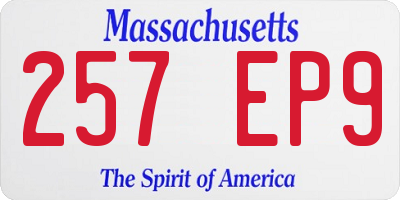 MA license plate 257EP9