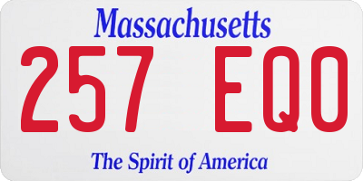 MA license plate 257EQ0
