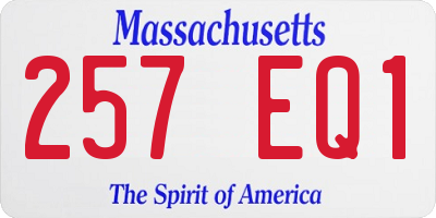 MA license plate 257EQ1