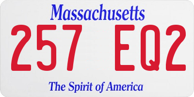 MA license plate 257EQ2