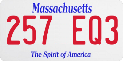 MA license plate 257EQ3