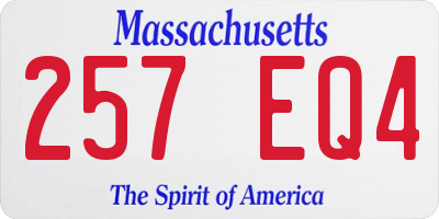 MA license plate 257EQ4