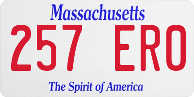 MA license plate 257ER0