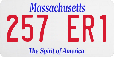 MA license plate 257ER1