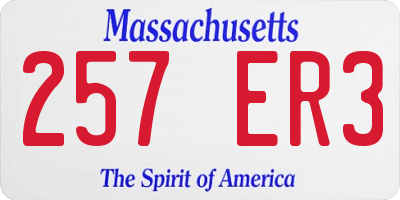 MA license plate 257ER3