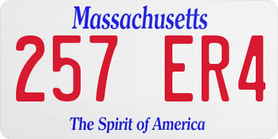 MA license plate 257ER4