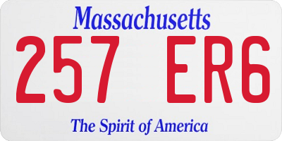 MA license plate 257ER6
